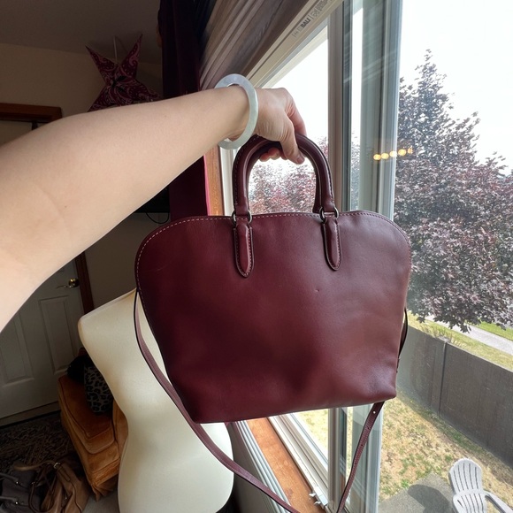 Coach 1941 Dakotah 22 Burgundy Bordeaux Glovetanned Leather Satchel - Picture 4 of 9